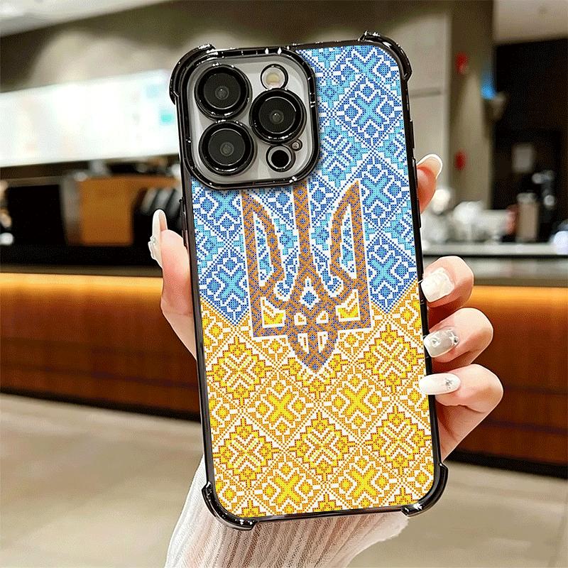 Ukraine Aesthetic Soft Phone Case For iPhone 15 16 17 Air 14 Pro Max 16E Plus 13 12 Mini Plating Anti-Fall Fundas