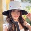 New Retro Plaid Fisherman Hat Woman's Spring And Summer Sunshade Sunscreen Basin Caps Versatile Star Embroidered Large Eave Hats