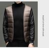 Men's Winter Mid-Length Wool Coat with Detachable Down Liner - Luxury Business Lapel Outerwear