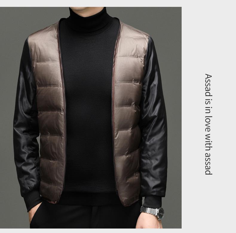 Men's Winter Mid-Length Wool Coat with Detachable Down Liner - Luxury Business Lapel Outerwear