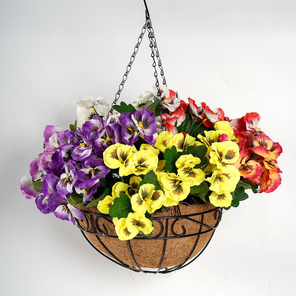 Artificial Flower Spring Uv Protection Artificial 5-Pronged Pansy Wildflower Daisy, Artificial Silk Flower Outdoor Decorative Flower