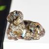Resin Filled Natural Crystal Dog Figurine With Warm Heart Pet Decor For Gift Giving
