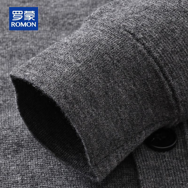 ROMON Men's 100% Pure Wool Thickened Cardigan