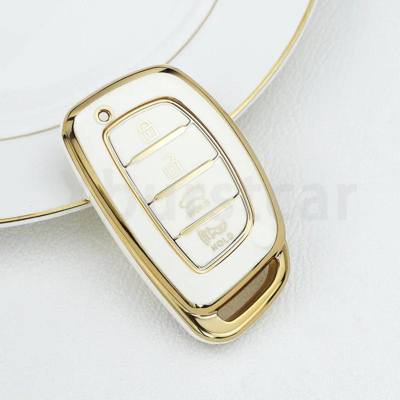 4 Buttons TPU Auto Shell For Hyundai Tucson Santa Fe Rena Sonata Elantra Creta Ix35 Ix45 I10 I30 I40 Car Smart Key Case Cover