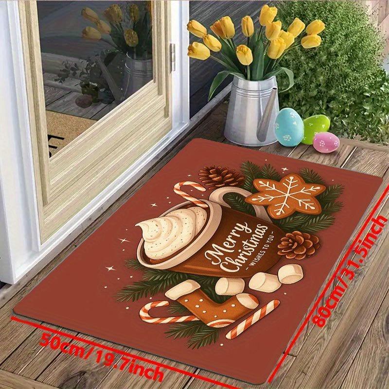 1 Stück Anti-Ermüdungs-Küchenteppiche Weihnachten Kakao Wasserdicht Rutschfest Dick Gepolsterte Küchenmatte Schwerlast Komfort Stehmatte für Küche