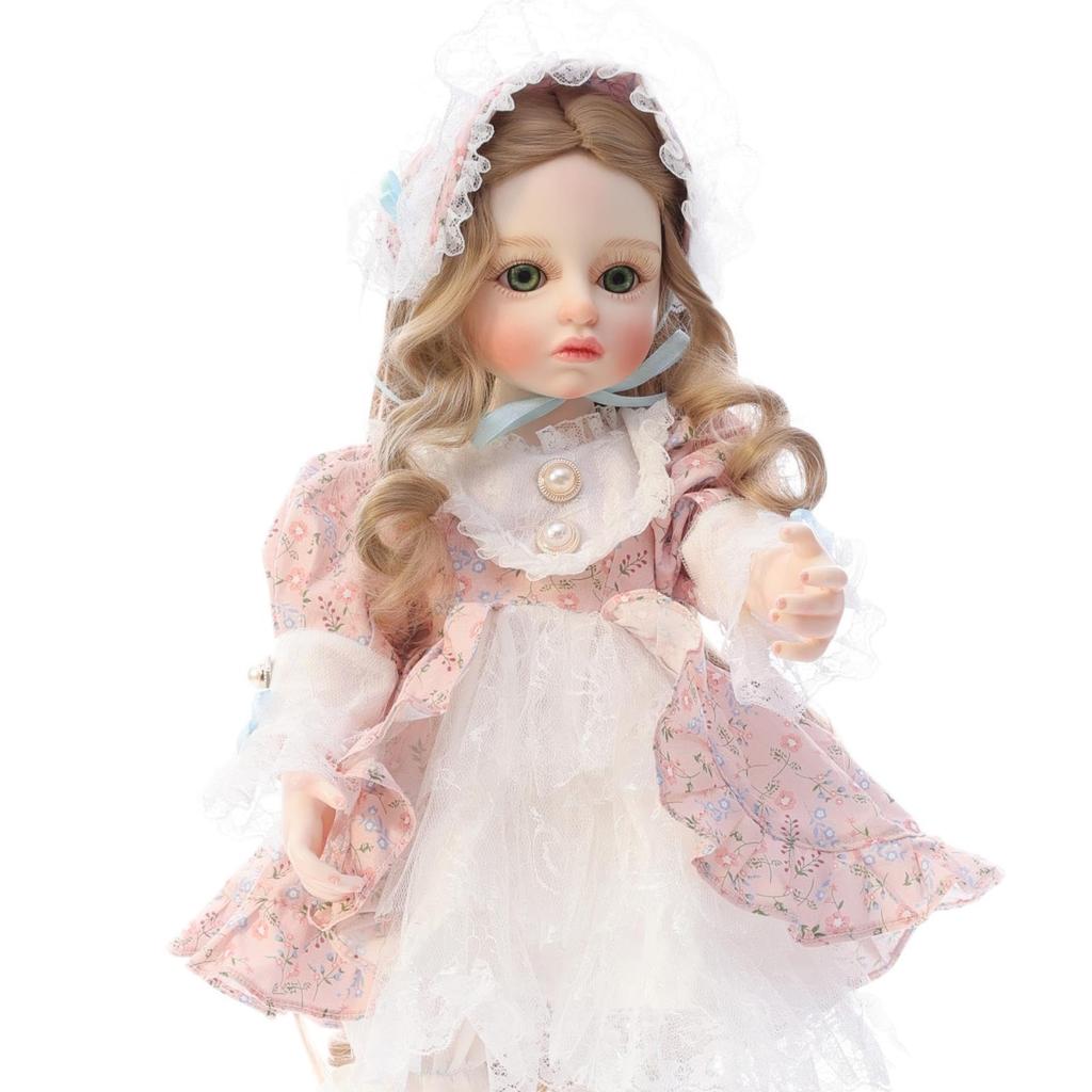 Cloveray Adorable Vinyl Doll with Beautiful Wig Display Collectible Gift for Girls and Doll Lovers 18-inch Hat/Hairband, Hand-Painted & Stand, (Name