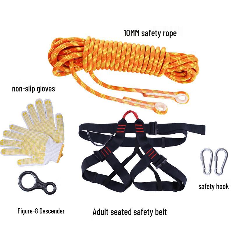 Outdoor Climbing & Rappelling Safety Harness Set
