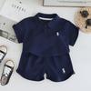 Children's Set Summer Children's Wear Boys' Summer Polo Shirt Thorn Sports Embroidery Set T-shirt+Shorts Two Piece Set