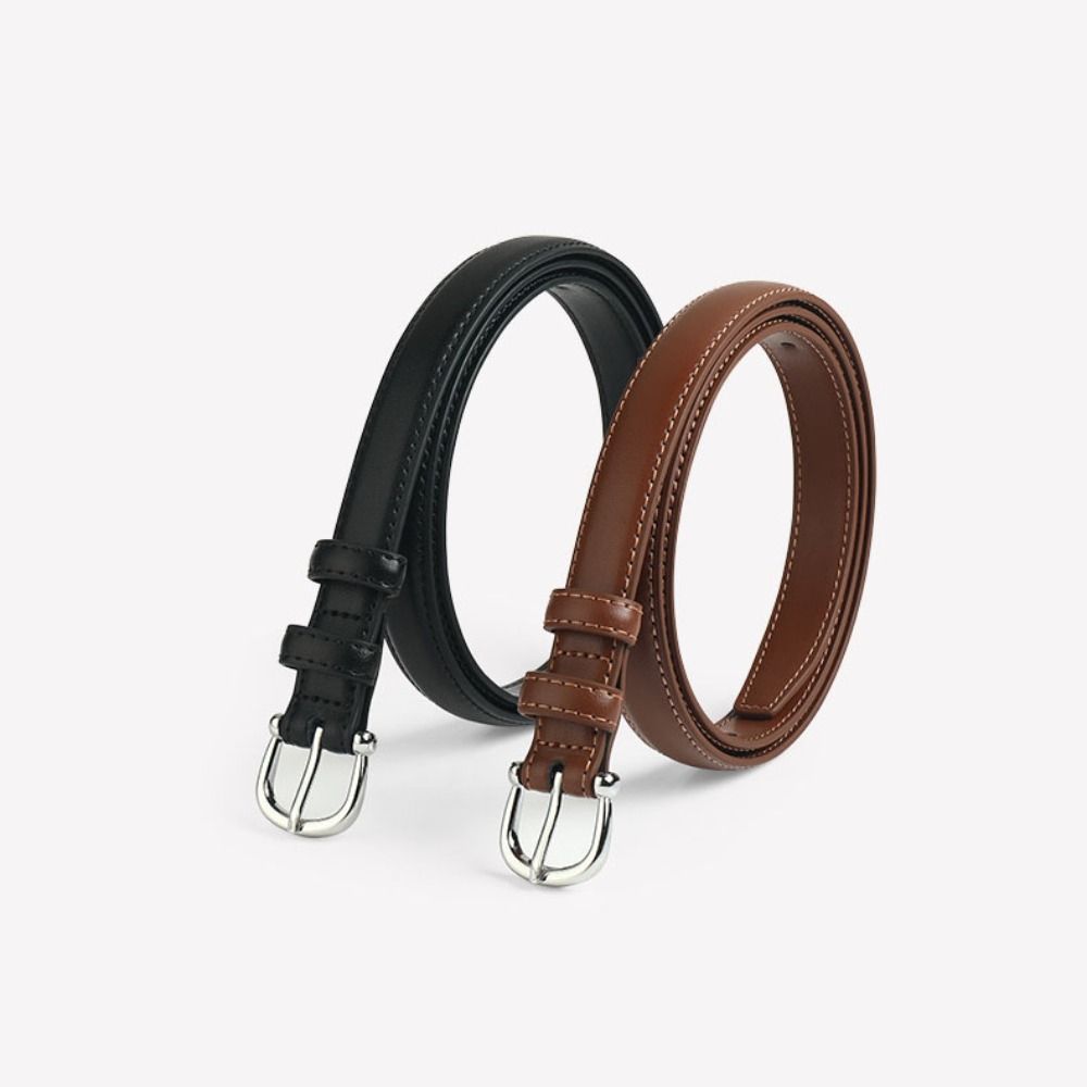 Strap Leather Fashion Belt Zinc Zinc Alloy Buckle Korean Style Waistband PU Leather Waist Belt  Spicy Girl