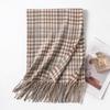 Womens Thickened Houndstooth Scarf With Contrast Colors Warm Winter Wrap Daily Wear Office Style