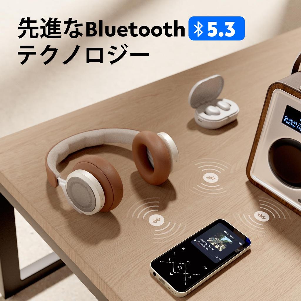 AGPTEK MP3 Player with Bluetooth 5.3, 32GB Built-in Large Capacity, 2.4-inch Large Screen, Metal Frame, Stylish Design, Lossless Sound Quality, 48-Hou