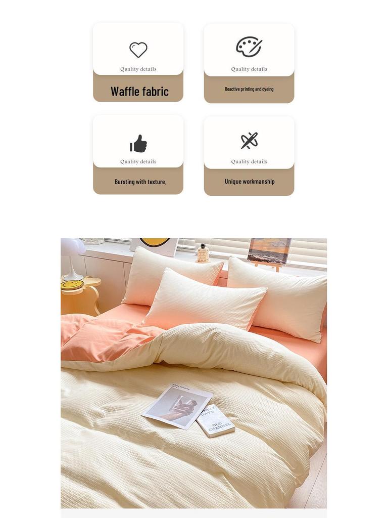 2025 All-Season Home Textile Bedding Set: Bed Sheet, Duvet Cover, Quilt Cover for Student Dorms - 3-Piece Set