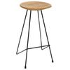 Barhocker 2 Stk. Massives Teakholz
