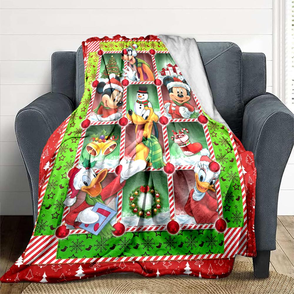1Pc Christmas Mickey Mouse Friends Blanket Soft And Comfortable Casual Warm Camping Travel Christmas Halloween Xmas Gift M924391