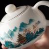 Gold Inlaid Jade Porcelain Xishi Teapot