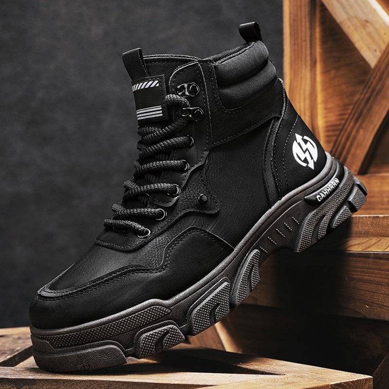 Old men's boots high-top tooling Martin boots men's new autumn and winter recreational locomotive shoes men's outdoor trendy shoes