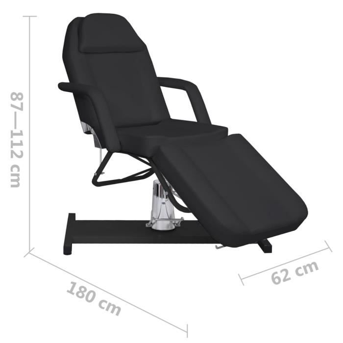 VidaXL Table de massage Noir 180x62x(87-112) cm