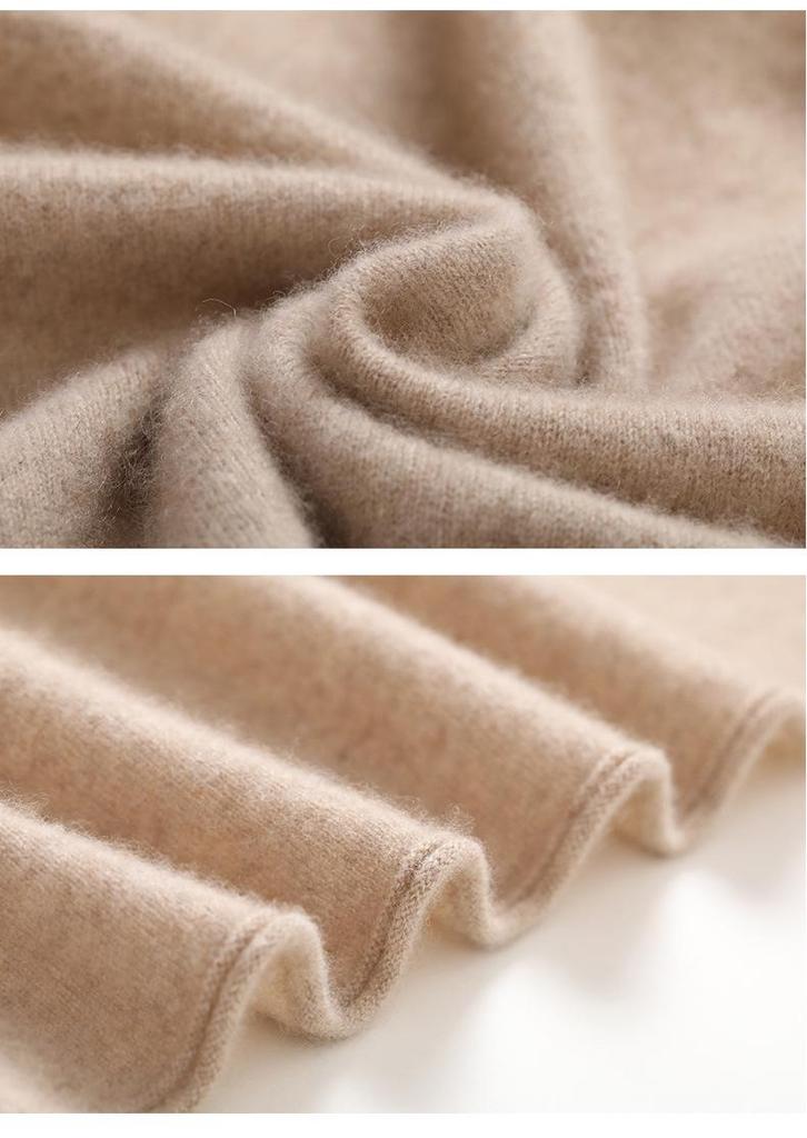 Women's Long-Sleeve Cashmere Cardigan - Round Neck, Cuffed, Single-Breasted, Loose Fit, Slimming Sweater for 2024 Autumn/Winter