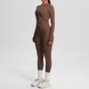 Naked double-sided grinding tight long-sleeved yoga suit outdoor running thin fitness pants sports suit women