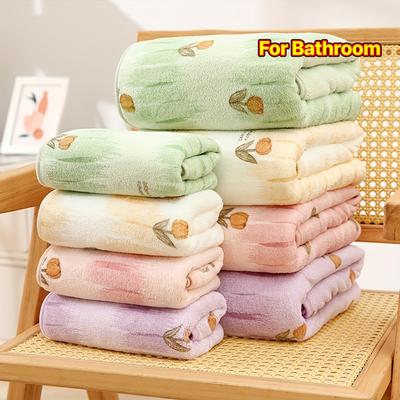 Blumen-Badetuch für Erwachsene, Frühlings-Hahnenfuß-Badetuch, Koralle Saugfähig Weich Voll, Haushalts-Fingertuch