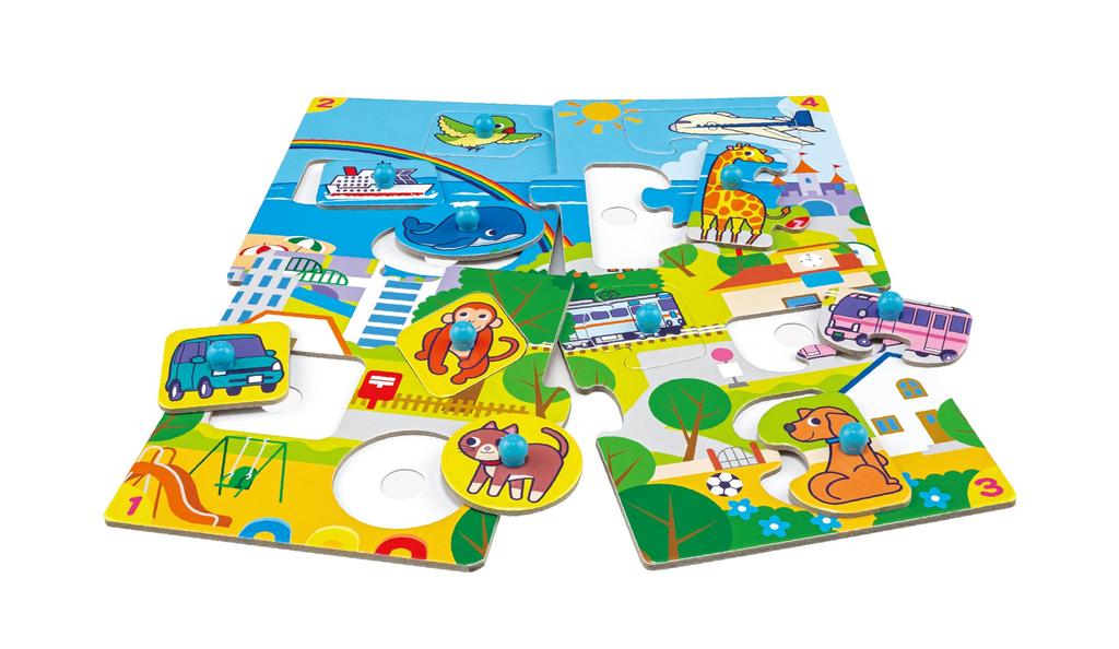 KUMON PUBLISHING STEP0 First Puzzle Fitting Set for 1-2 Year Olds, Educational Toy, Children's Puzzle, 4 Designs Included, JP-01 KUMON