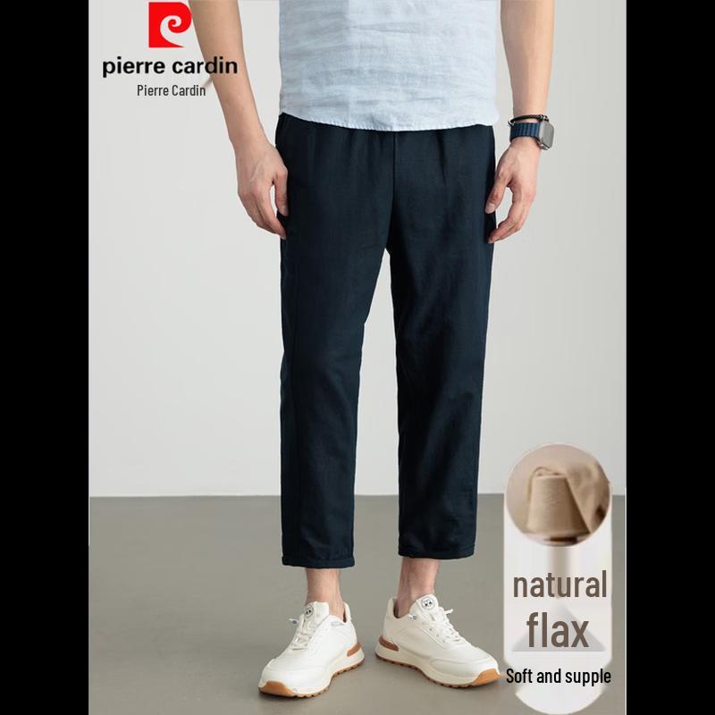 Pierre Cardin Men s Summer Linen Blend Cropped Casual Pants 3XL