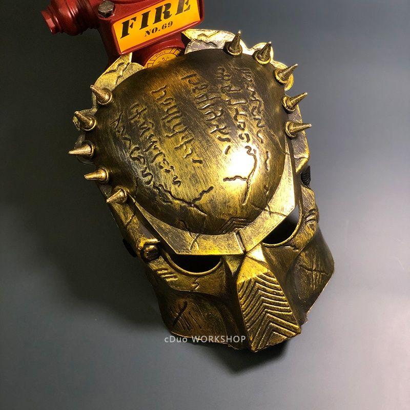 1:1 Scale Movie Alien Predator Cosplay Mask Costume Helmet Props Antenna Halloween Party Horror Full Face Head Mask Toys
