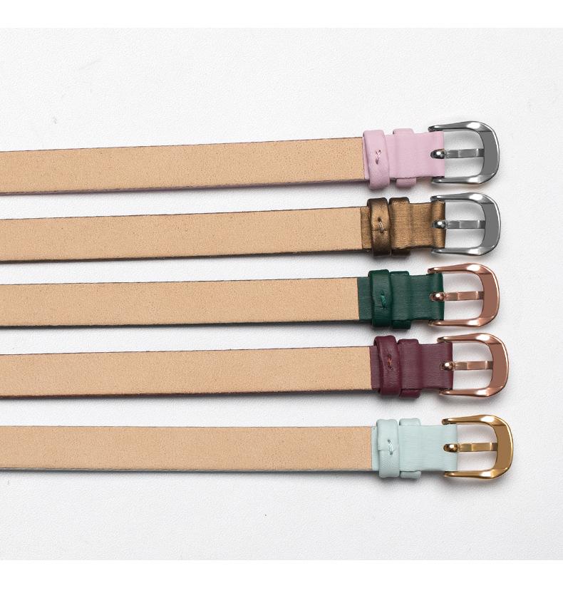 Eight Treasures Gold Compass Bracelet: Women's Genuine Leather & Silk Jewelry Watch Strap with Rain Silk Texture.