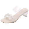 Kristalltransparente Sandalen Damen Dicke Ferse Neu Sommer Fee Französische High Heel Sandalen Temperament Coole Slipper Draußen
