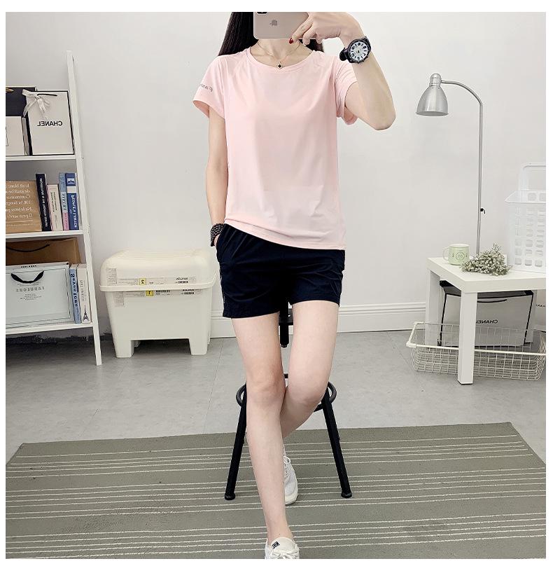 Women's Quick-Dry Ice Silk T-Shirt, Lightweight & Breathable, Casual Round Neck Short Sleeve