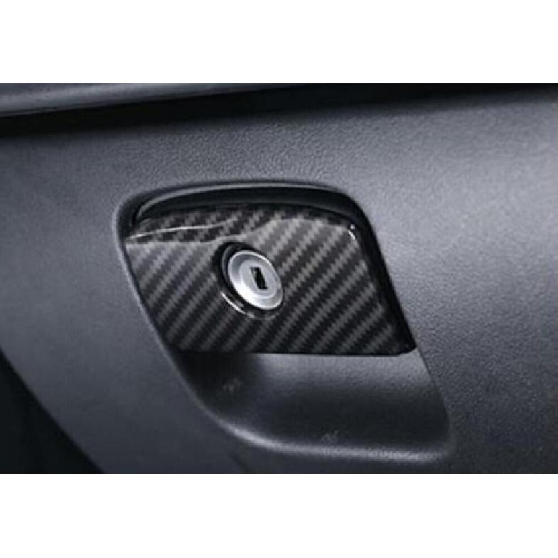 1PC Carbon Fiber Cover Trim Co-Pilot Storage Box Handle For Jaguar XE 2016-