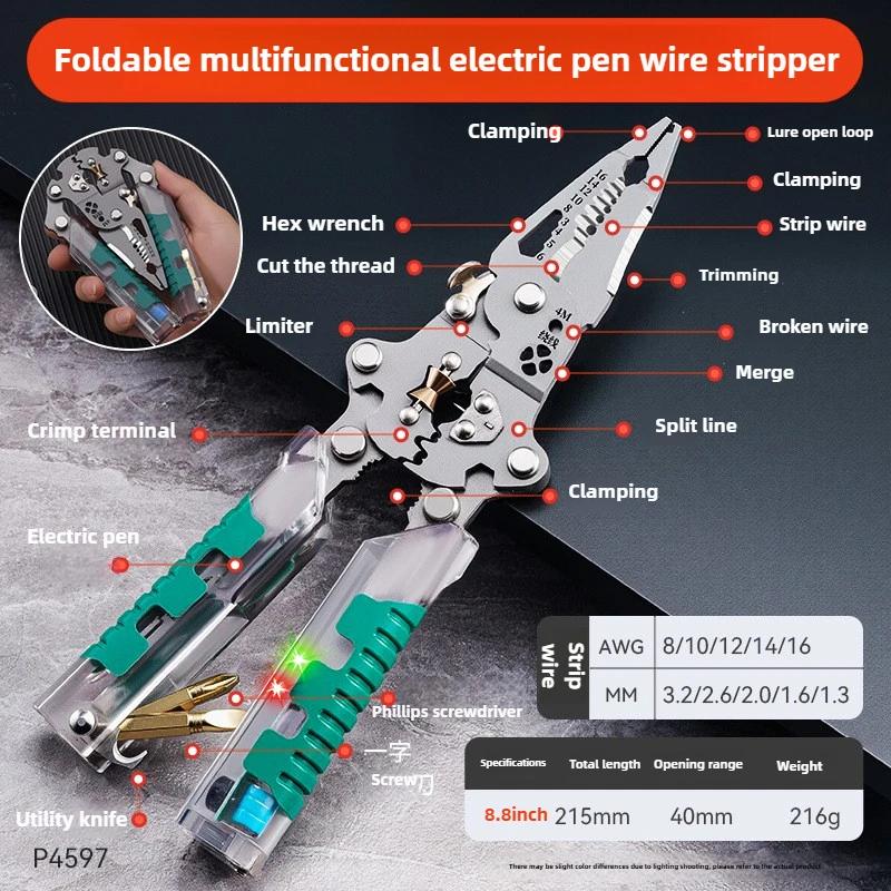 

Новый тип утолщенных многофункциональных плоскогубцев для резки и сгибания проволоки, для зачистки проволоки, с измерением электрической ручкой светло-синий