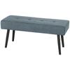 Upholstered Bedroom Entryway Bench, Modern Corduroy Tufted End of Bed Bench with Padded Seat and Steel Legs, Blue