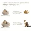 Plush Hooded Pet Bed Round Fluffy Soft Cat Bed Pet Cushion Warm Cat Dog 2 In 1 Sleeping Nest Cave for Small Dogs