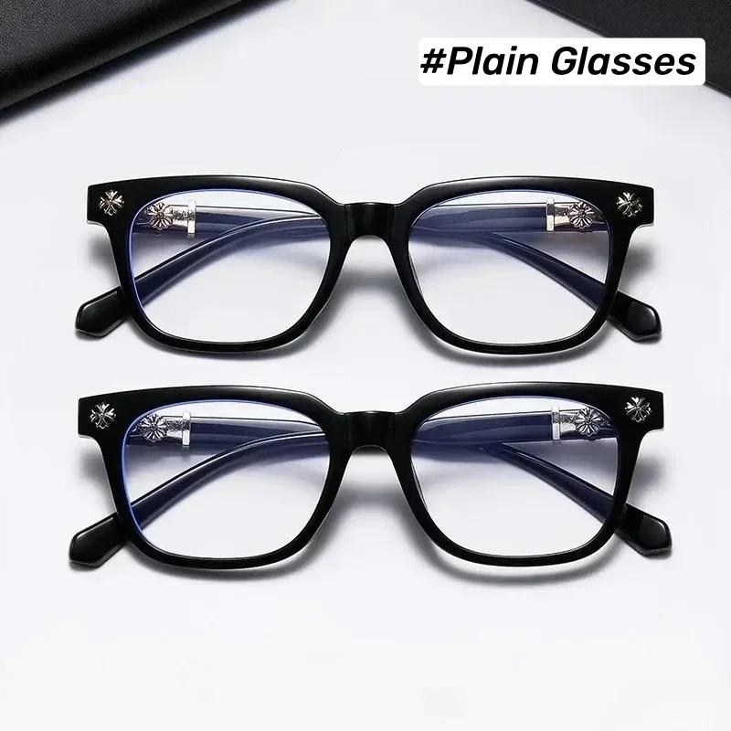 Unisex New Retro Art Full Frame Optical Glasses Personalized Large Frame HD Anti-blue Light Glasses Ultra-light Unisex Glasses