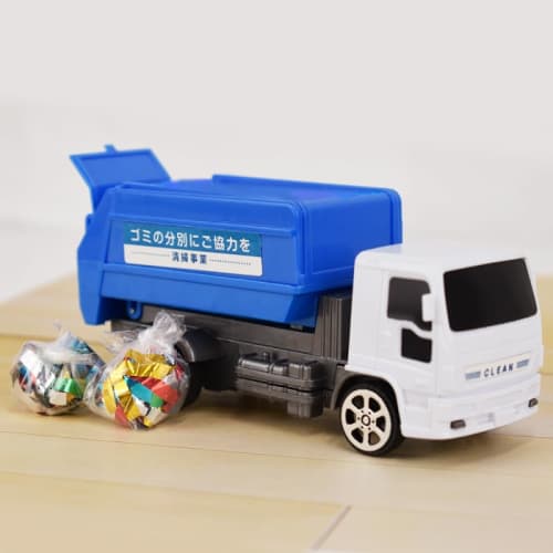 Miniature Working Car Garbage Truck (Pull-back Type)! Lifting Bed! Opening Rear Door!