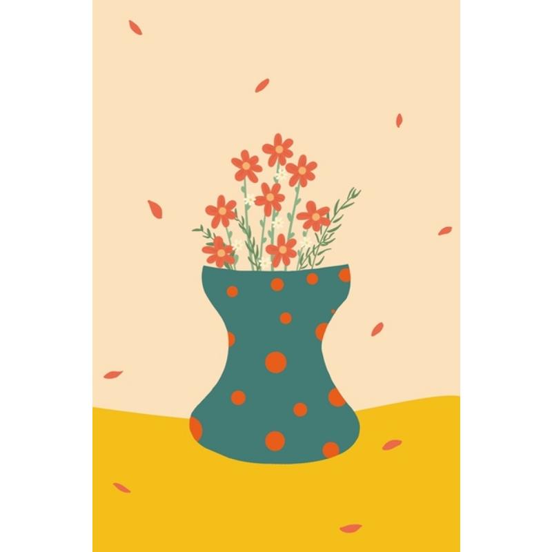 Plant Oil Painting Vase Still Life Wall Painting Abstract Art Canvas Painting Living Room Corridor Office Home Decoration Mural No Frame