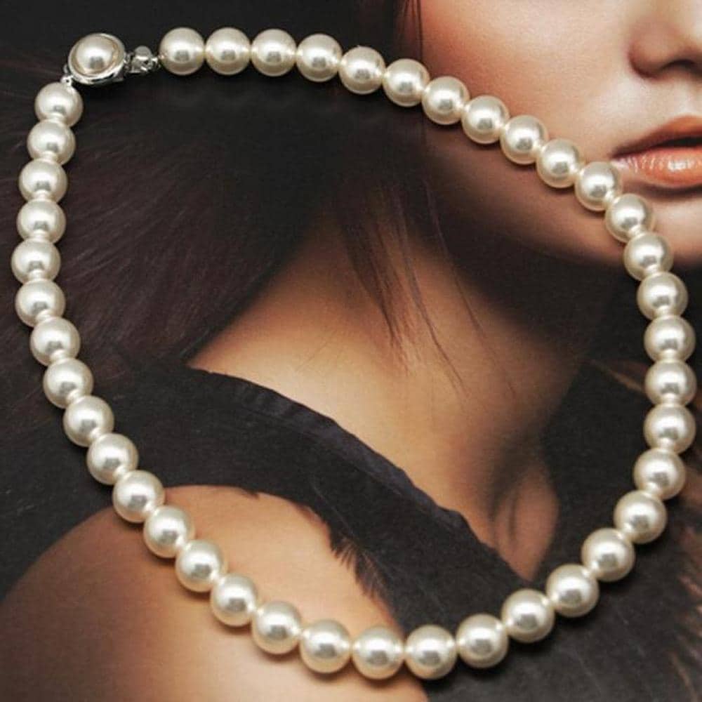 [Ribbon Cream] Pearl Basic Short Necklace (S2736993)