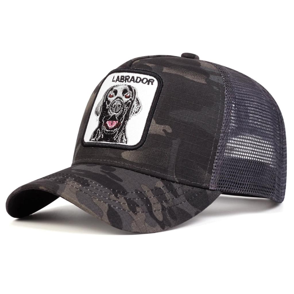 Cappelli a Rete da Baseball Unisex con Ricamo di Cane LABRADOR Primavera ed Estate Outdoor Regolabili Cappelli Casual Cappello Parasole Cappellino Sportivo