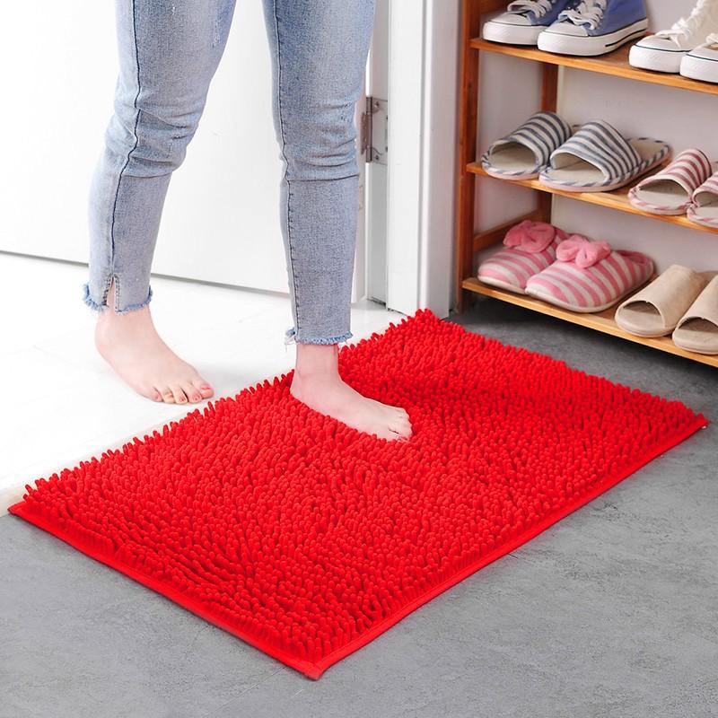 Chenille Long-Pile Mat Bathroom Quick-Absorbent Mat Non-Slip Mat Bedroom Kitchen Living Room Carpet