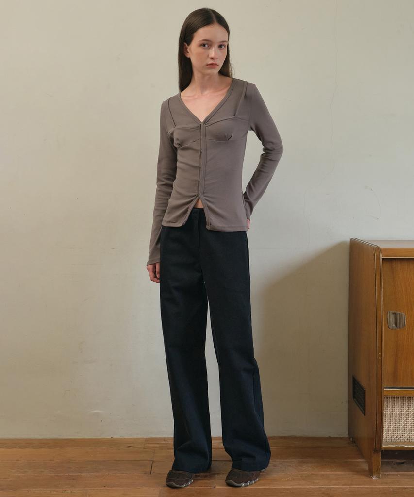 Aueonoseuteljia Undertone Bustier Cardigan_Brown(O25-Tp21)