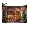 Festive Home Decor Tapestry Christmas Tapestry, Winter Snow Scene Backdrop, Xmas Tree Fireplace Decorative Fabric for Wall Hanging Bedroom Living Room