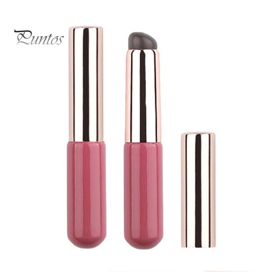 

Палочка для смешивания макияжа Мягкая силиконовая круглая головка Легкий портативный бальзам для губ Аппликатор блеска для губ Кисть для губ Угловая кисточка для консилера розовый