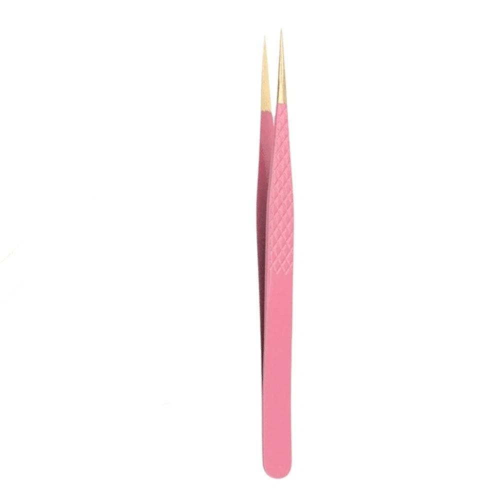 Stainless Steel Eyelash Extension Tweezer Anti-static Makeup Tool Professional Fiber Tip Women