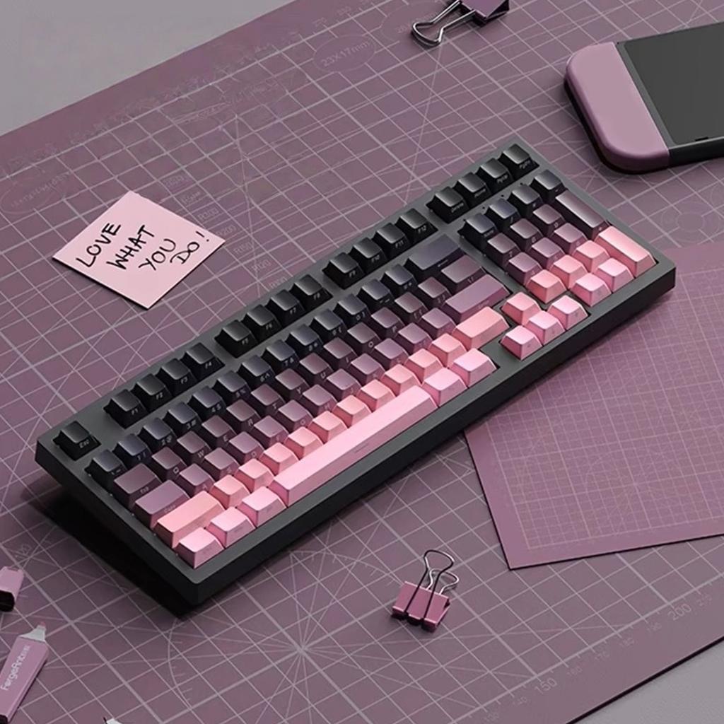 Gradation Keycaps Cartoon 133 Keys PBT Keycap Mechanical Keyboards Caps for 6.25U Keyboards Gaming Accessories