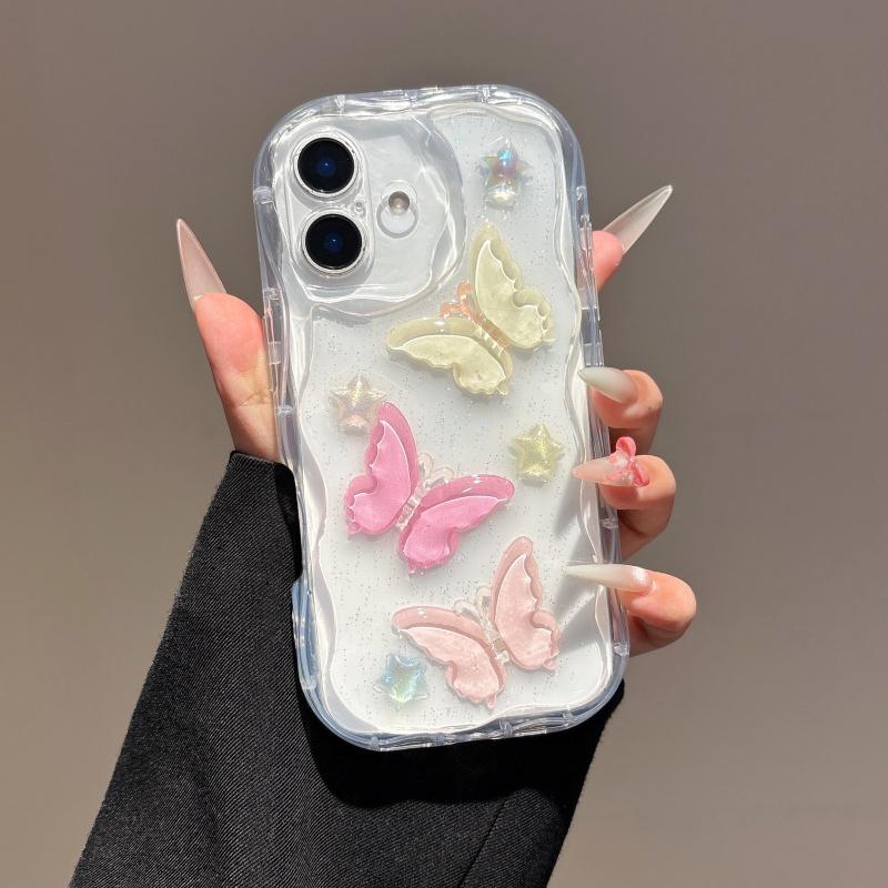 

Роскошный кремовый капля клея ручной работы 3D бабочка чехол для iPhone 16 Pro Max 15 14 Plus 13 12 Pro 11 противоударный защитный чехол iPhone 16 Pro Max