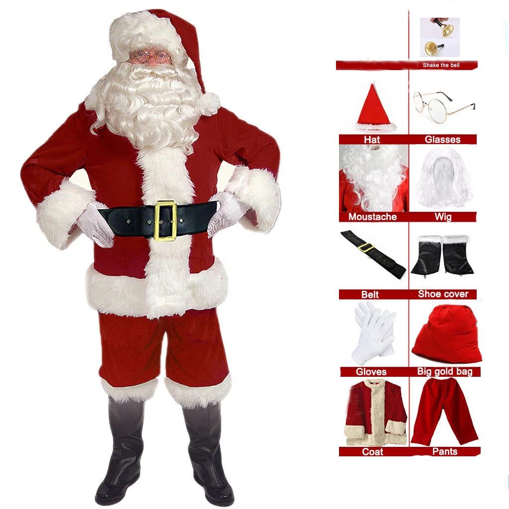 Deluxe Thick Velvet Santa Claus Costume
