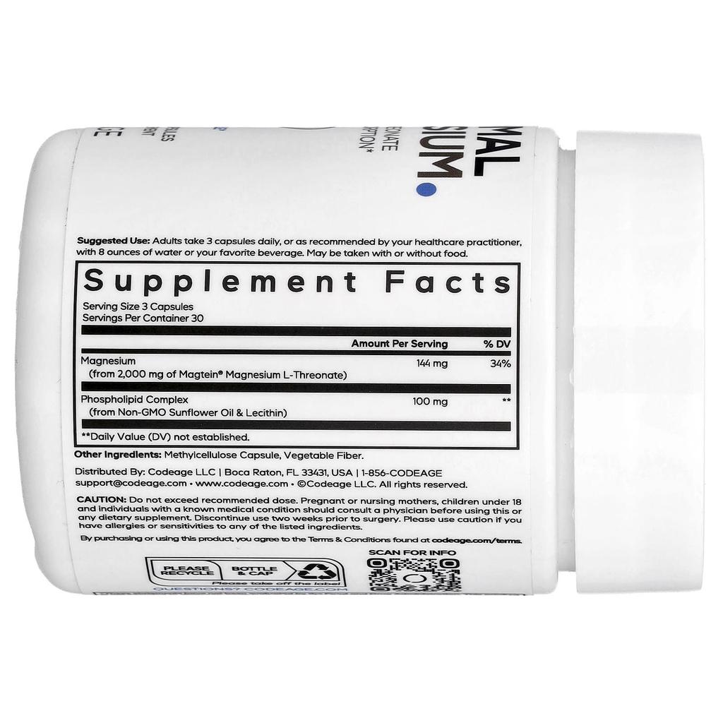 Liposomal Magnesium L-Threonate, 90 Veggie Caps