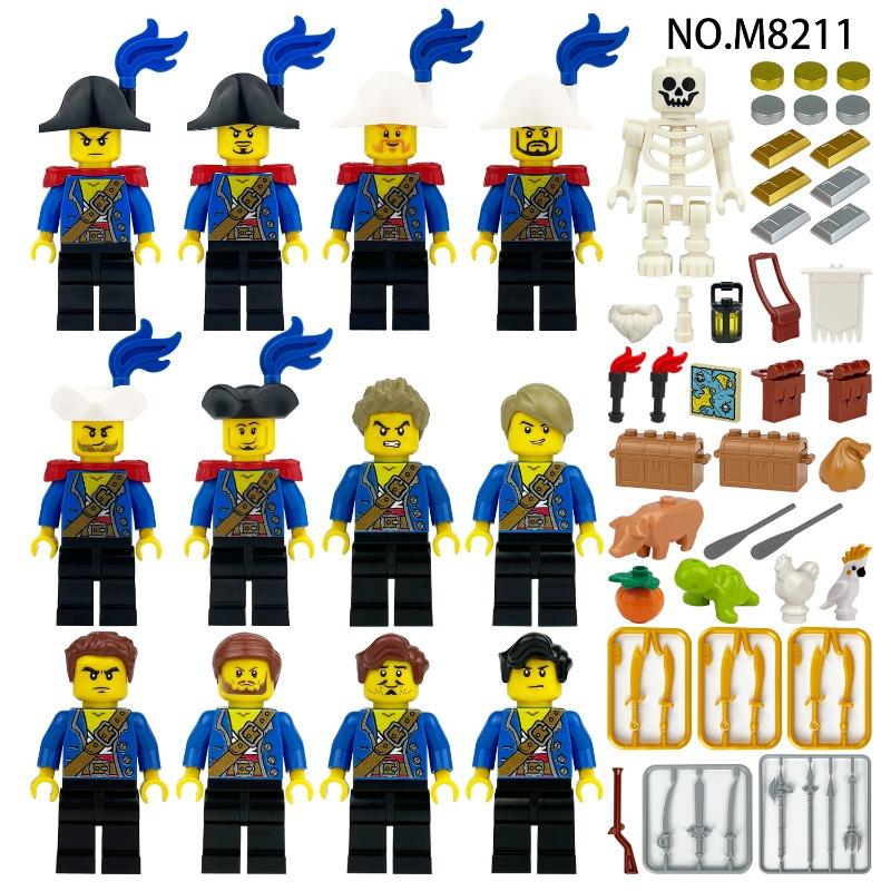 M8248 Building Block Series Inland Sea Pirate Gang Figurine Children Assemble Small Particle Building Block Toys