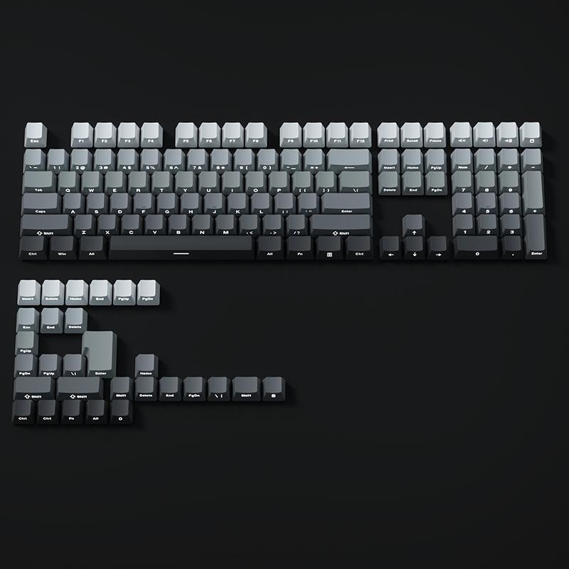 Gradient Keycaps Side Printed Shine Through PBT Double Shot OEM Profile for MX Switches Gaming Keyboard 130+key caps key cap